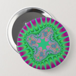 Badge Rond 10 Cm Fleur verte de Clover