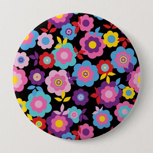 Badge Rond 10 Cm Fleurs de printemps d'Eilin (Devant)
