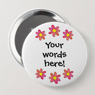 Badge Rond 10 Cm Fleurs personnalisées