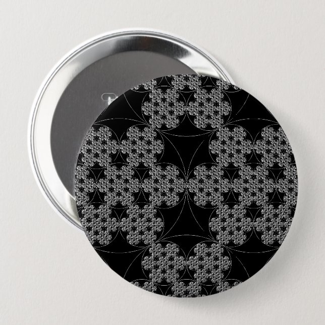 Badge Rond 10 Cm Flocon de neige Motif fracturé (Devant & derrière)