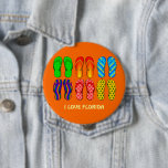 Badge Rond 10 Cm Florida: Flip Flops<br><div class="desc">Colorful Flip Flops,  "I Love Florida."</div>