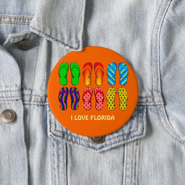 Badge Rond 10 Cm Floride : Tongs (En situation)