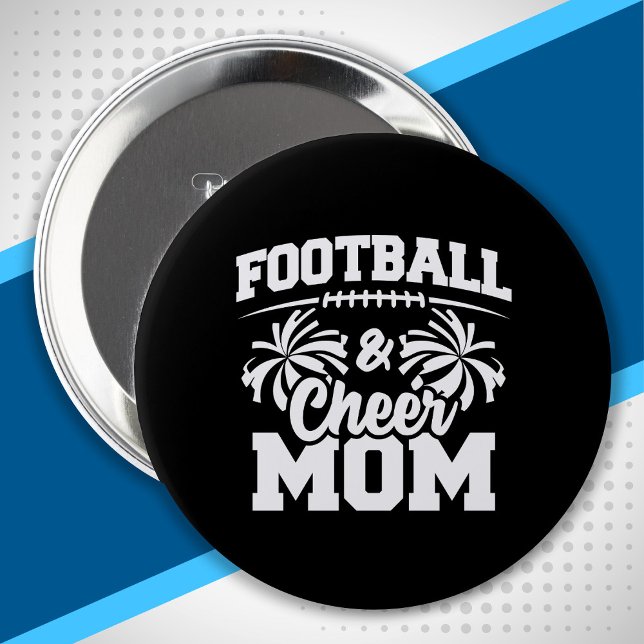 Badge Rond 10 Cm Football et Cheer Mom - Sports lycéens (Créateur téléchargé)