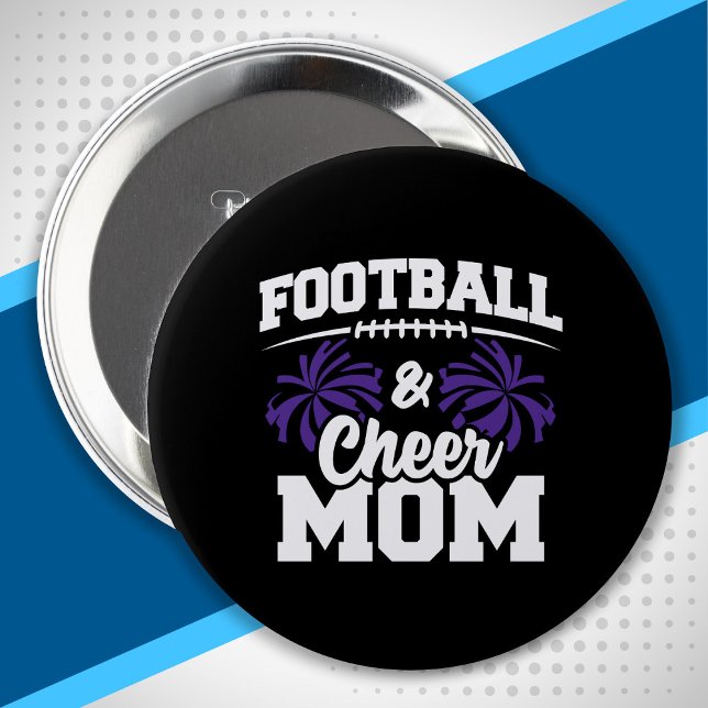 Badge Rond 10 Cm Football et Cheer Mom - Sports lycéens (Créateur téléchargé)