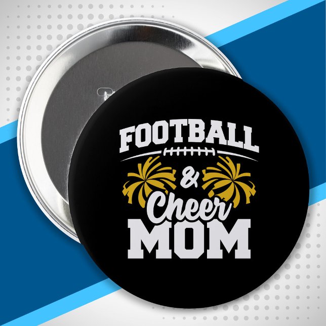 Badge Rond 10 Cm Football et Cheer Mom - Sports lycéens (Créateur téléchargé)