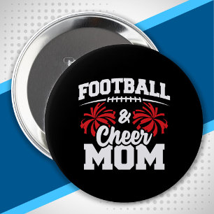 Badge Rond 10 Cm Football et Cheer Mom - Sports lycéens