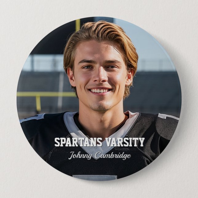 Badge Rond 10 Cm Football Team Player Custom Photo Buttons (Devant)