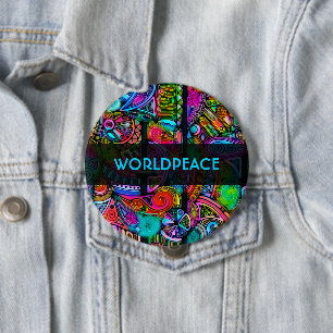 Badge Rond 10 Cm Formes très colorées abstraites art 10