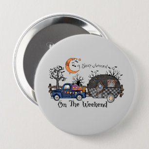Badge Rond 10 Cm Funny Halloween Camping