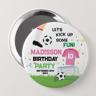 Badge Rond 10 Cm Futbol Soccer Birthday party