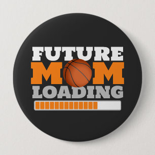 Badge Rond 10 Cm Future Mom Chargement du Baby shower de basket-bal