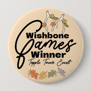 Badge Rond 10 Cm Gagnant des jeux de la Souhaitbone de Friendsgivin