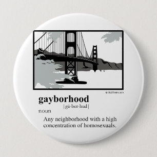 BADGE ROND 10 CM GAYBORHOOD