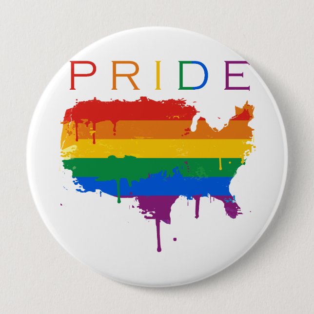 Badge Rond 10 Cm Gaymerican Pride (Devant)