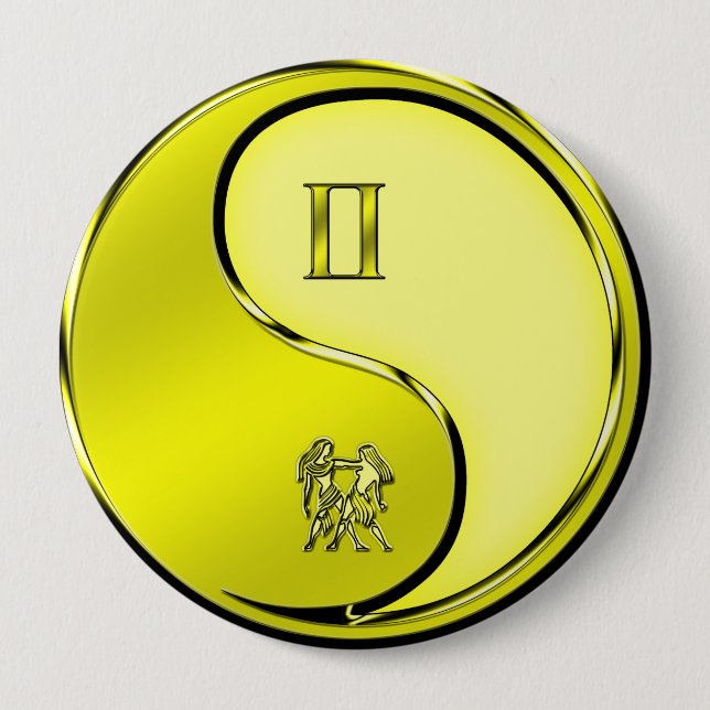 Badge Rond 10 Cm Gémeaux (Devant)