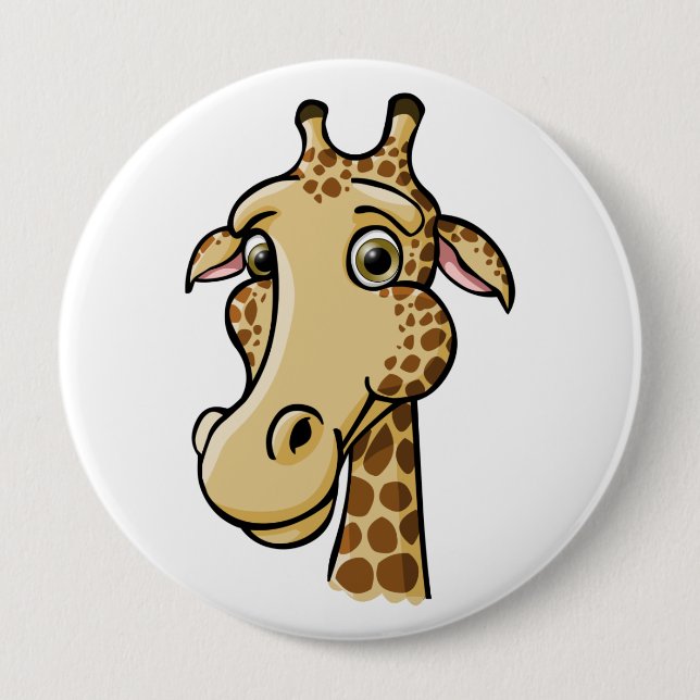 Badge Rond 10 Cm Girafe de bande dessinée (Devant)