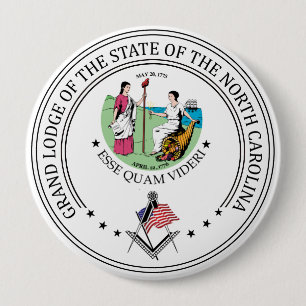Badge Rond 10 Cm Gîte de franc-maçonnerie de l'état de Caroline du 