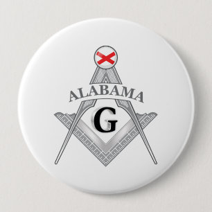 Badge Rond 10 Cm Gîte de franc-maçonnerie de l'état de l'Alabama