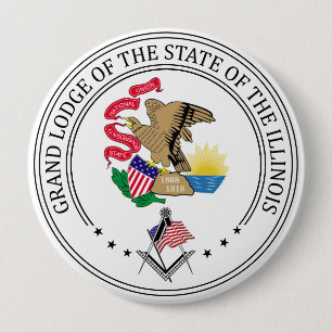 Badge Rond 10 Cm Gîte de franc-maçonnerie de l'état de l'Illinois