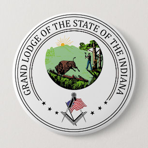 Badge Rond 10 Cm Gîte de franc-maçonnerie de l'état de l'Indiana