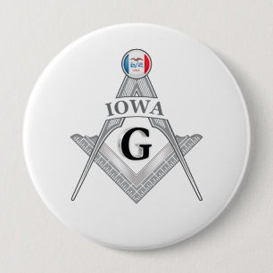 Badge Rond 10 Cm Gîte de franc-maçonnerie de l'État de l'Iowa