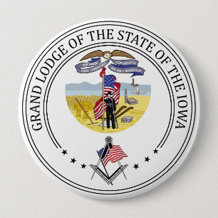 Badge Rond 10 Cm Gîte de franc-maçonnerie de l'État de l'Iowa