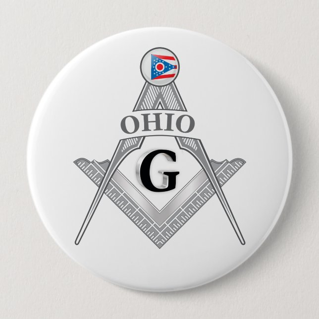 Badge Rond 10 Cm Gîte de franc-maçonnerie de l'état de l'Ohio (Devant)