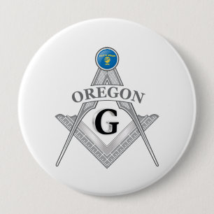 Badge Rond 10 Cm Gîte de franc-maçonnerie de l'état de l'Oregon