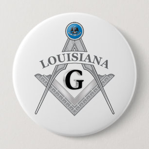 Badge Rond 10 Cm Gîte de franc-maçonnerie de l'État de Louisiane