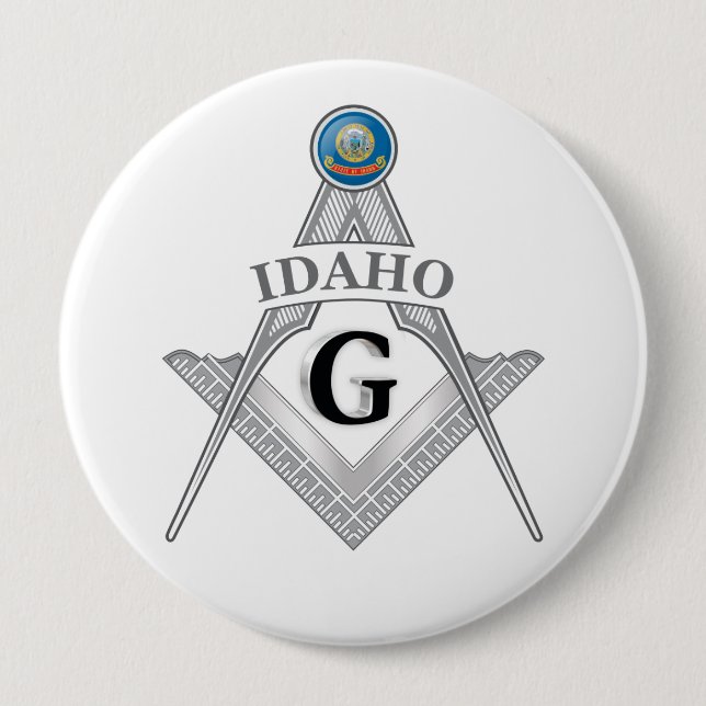 Badge Rond 10 Cm Gîte de franc-maçonnerie de l'Etat d'Idaho (Devant)
