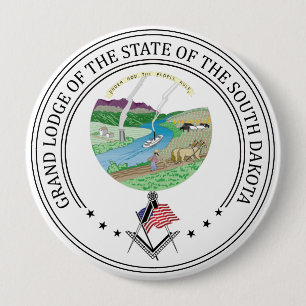 Badge Rond 10 Cm Gîte de franc-maçonnerie de l'état du Dakota du Su