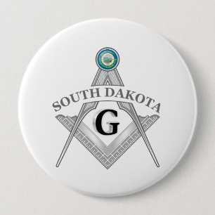 Badge Rond 10 Cm Gîte de franc-maçonnerie de l'état du Dakota du Su
