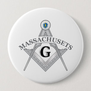Badge Rond 10 Cm Gîte de franc-maçonnerie de l'état du Massachusets
