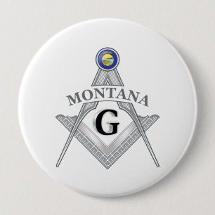 Badge Rond 10 Cm Gîte de franc-maçonnerie de l'état du Montana