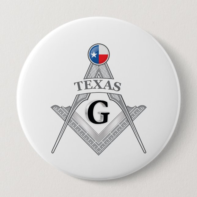 Badge Rond 10 Cm Gîte de franc-maçonnerie de l'état du Texas (Devant)