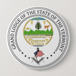 Badge Rond 10 Cm Gîte de franc-maçonnerie de l'état du Vermont