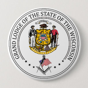Badge Rond 10 Cm Gîte de franc-maçonnerie de l'état du Wisconsin