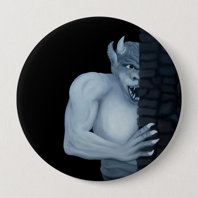 Badge Rond 10 Cm GOLEM - Gargoyle (Devant)