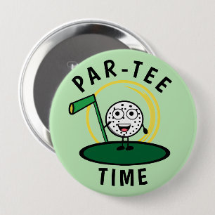 Badge Rond 10 Cm Golfers Par-Tee Time