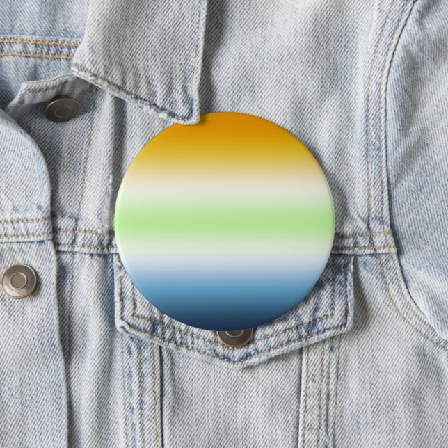 Badge Rond 10 Cm Gradient AroAce Agender Pride (En situation)