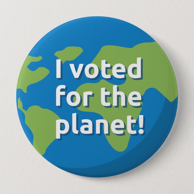 Badge Rond 10 Cm Grand bouton 4in - Voté pour le climat (Devant)