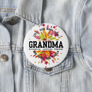 Badge Rond 10 Cm GRANDMA Nana Mimi Gigi Fête des Mères personnalisé