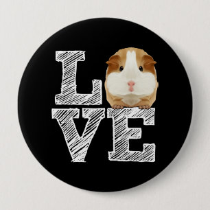 Badge Rond 10 Cm Guinée Cochon Love Rodent Wheek