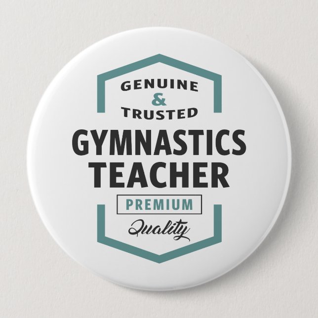 Badge Rond 10 Cm Gymnastique Enseignant Logo Cadeaux. (Devant)
