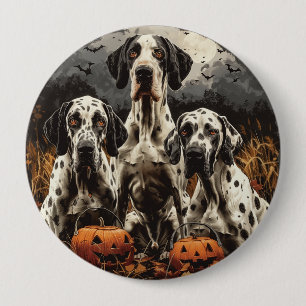 Badge Rond 10 Cm Halloween Great Dane Dogs Jack-o'-lantern