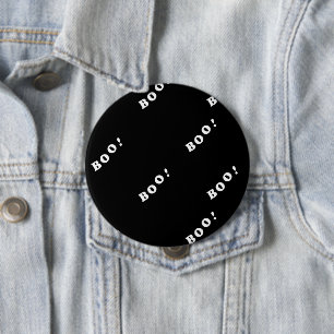 Badge Rond 10 Cm Halloween mots de passe sur noir