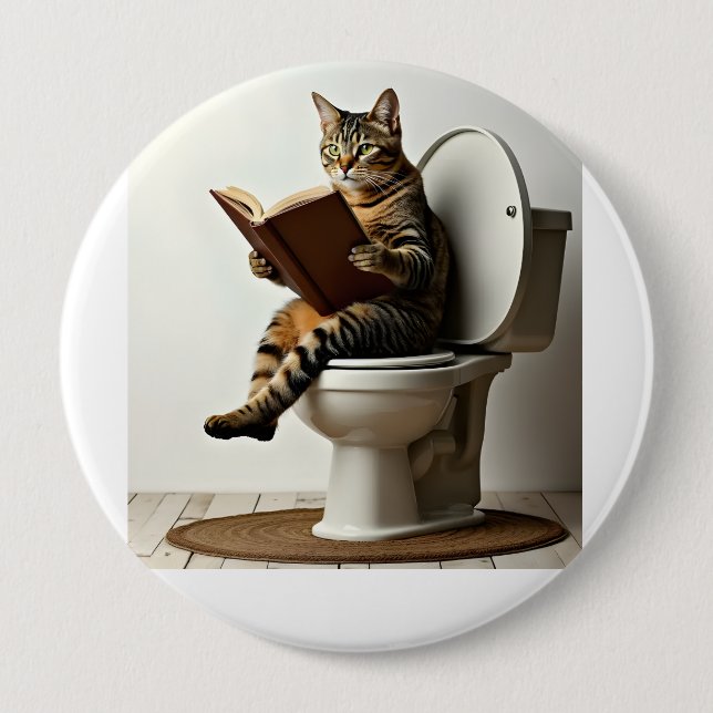 Badge Rond 10 Cm Happy Cat : Cute Kitten Design pour Amoureux de le (Devant)