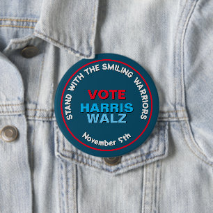 Badge Rond 10 Cm HARRIS WALZ Campagne des guerriers souriants
