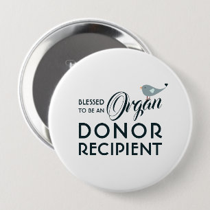 Badge Rond 10 Cm Heureux D'Être Un Donateur D'Organes Bénéficiai
