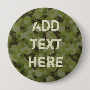 Badge Rond 10 Cm Hexagone géométrique Camouflage